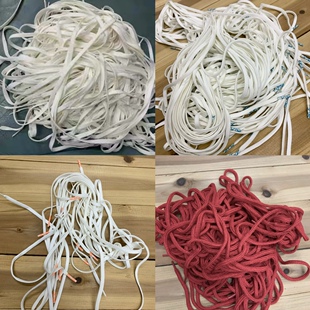 白色彩头 / 白色/红色带子绳子  鞋带  服装泳衣等抽绳等多用带