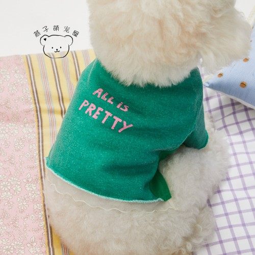 燕子萌宠屋韩国代购 louisdog宠物猫狗短款长袖套头衫蕾丝边上衣