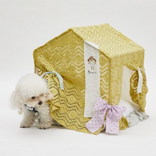 燕子萌宠屋韩国代购Louisdog小型猫狗蕾丝花边小房子睡窝