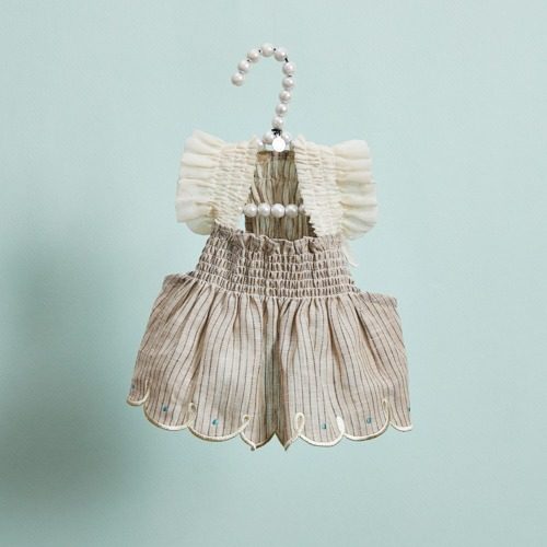 燕子萌宠屋韩国代购Louisdog小型猫狗花边飞袖公主连衣裙