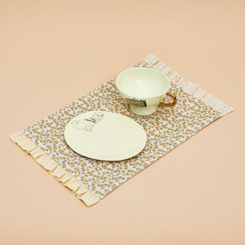 燕子萌宠屋韩国代购Louisdog小型猫狗花边防水防油双面餐垫子