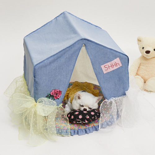 燕子萌宠屋韩国代购louisdog宠物帐篷猫狗房可拆洗玫瑰牛仔房子