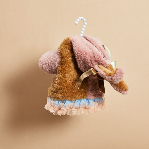 预定/燕子萌宠屋韩国代购Louisdog小型猫狗秋冬毛绒拼色兔耳朵