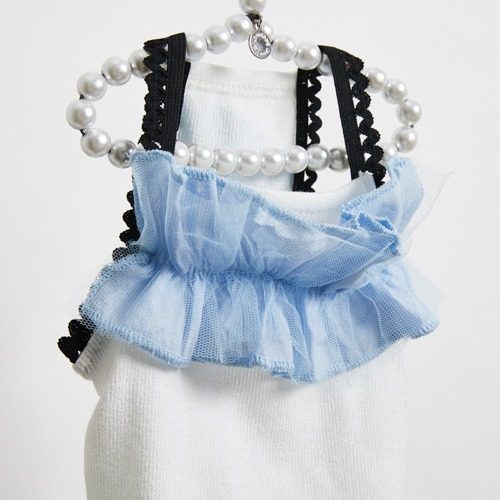 燕子萌宠屋韩国代购louisdog宠物猫狗小型犬时尚细肩带蕾丝半身裙