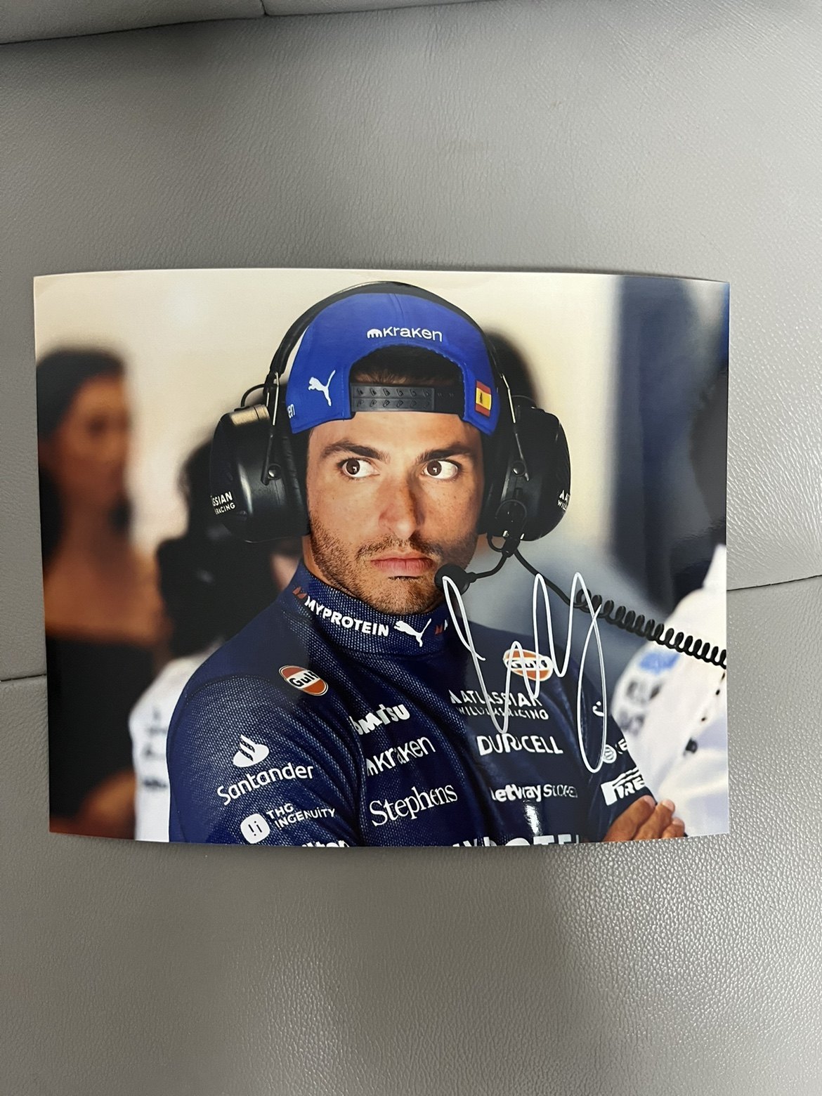 赛恩斯亲笔签名十寸大照片 f1车手