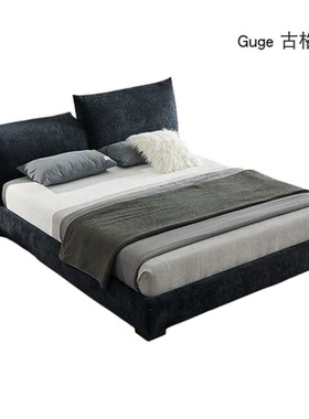Guge 古格 | 意式极简轻奢现代花瓣床头雪尼尔绒布艺软包主卧床