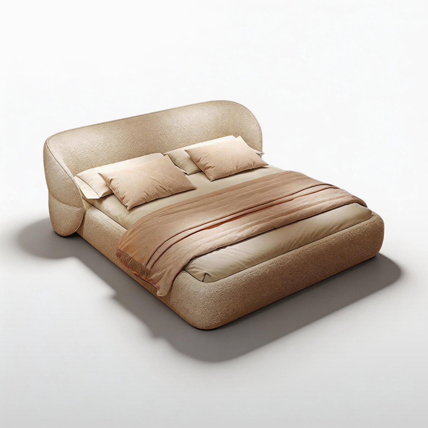 古格 | 法式奶油风蝴蝶床羊羔绒布艺别墅设计师大床小红书同款