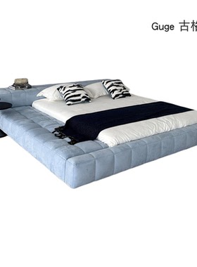 Squaring床意式极简设计师高端方格子魔方大户型主卧榻榻米双人床