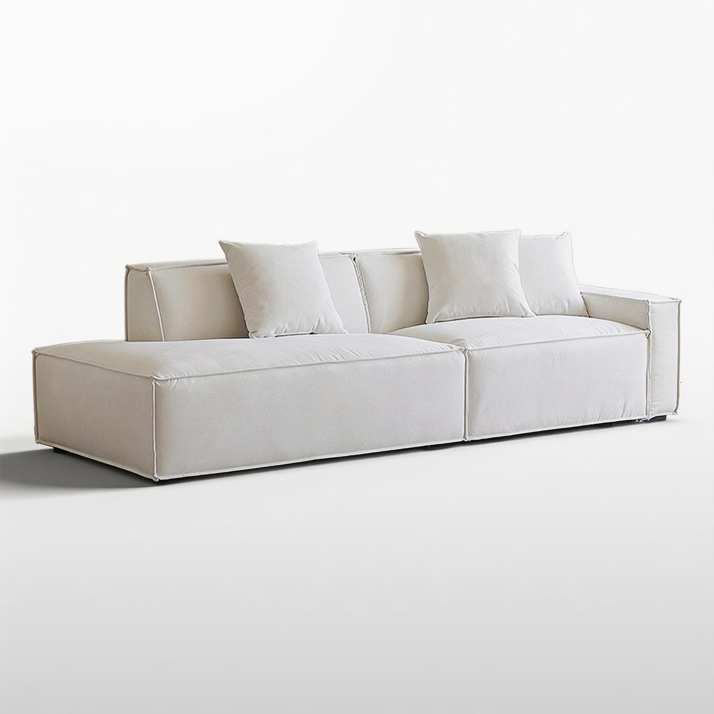 古格 |  温妮沙发布艺法式小户型白色豆腐块可拆洗直排贵妃客厅