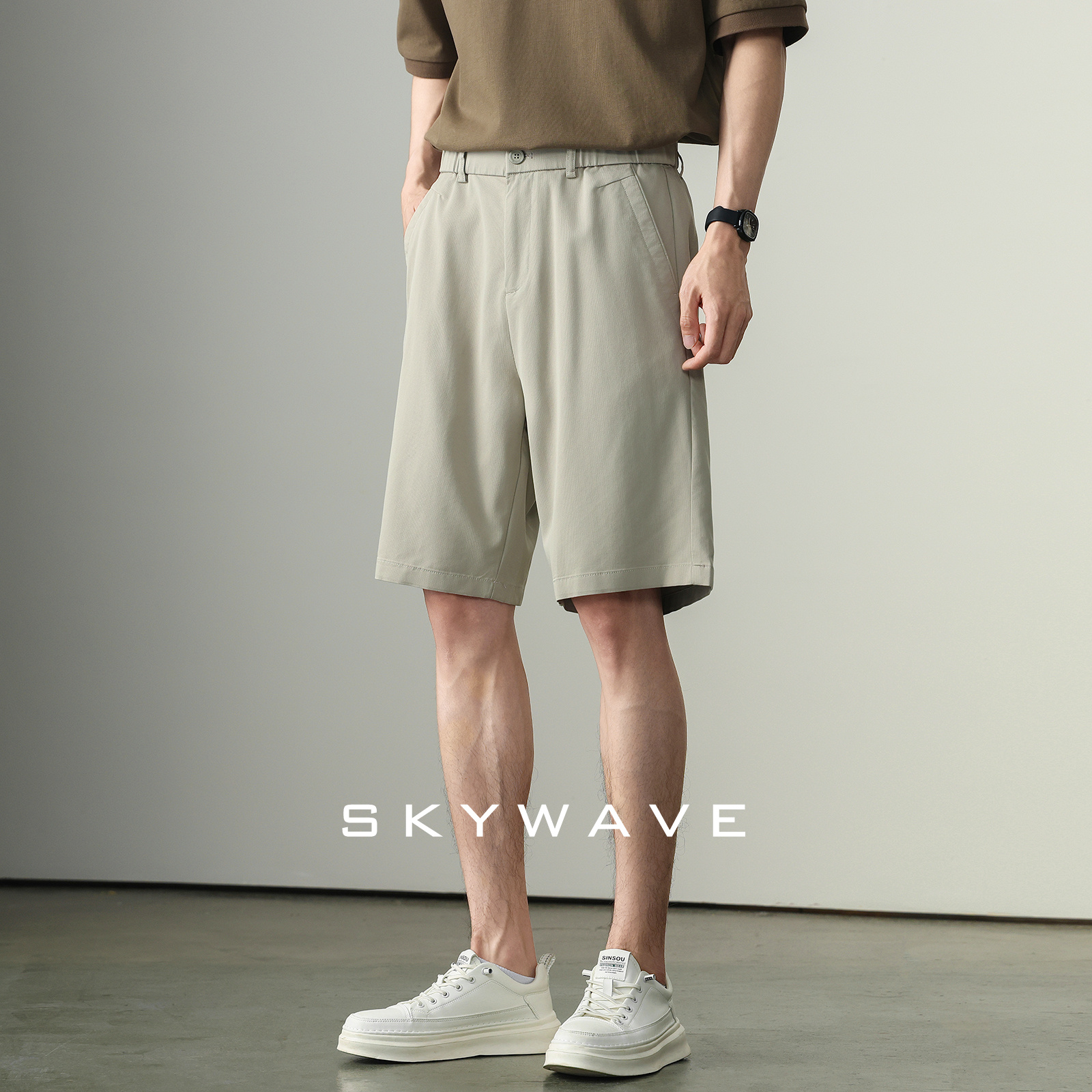 高级感通勤简约时尚西装短裤男士