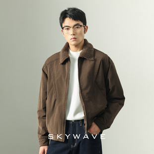 高端重磅加厚保暖羊羔绒棉衣男2025新款 夹克外套 商务通勤百搭冬装