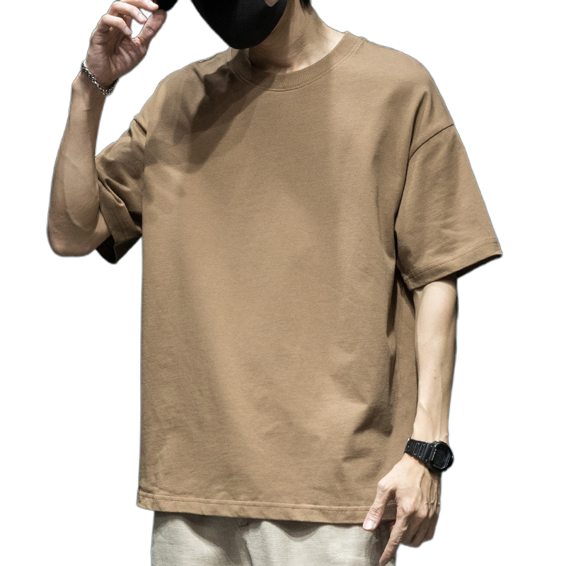 美式户外短袖t恤男士纯棉宽松潮流体恤夏季新款纯色百搭男装半袖