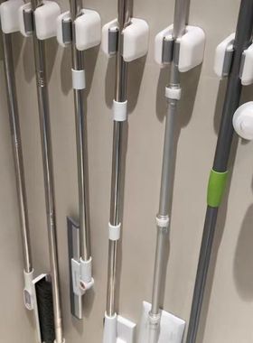 免打孔神器拖把挂钩扫把拖布壁挂上墙卡扣厕所卫生间浴室门后收纳