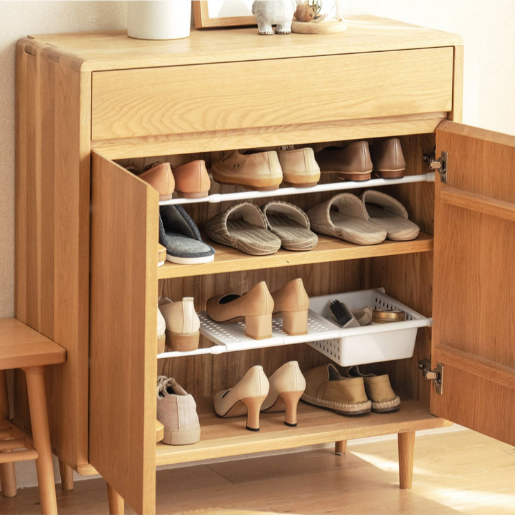 可伸缩鞋架家用鞋柜分层隔板鞋托伸缩杆置物架整理鞋子托架省空间