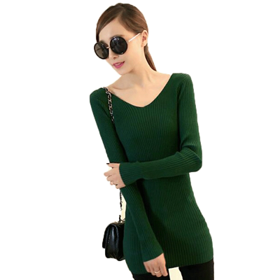 短款v领毛衣大码秋冬胖mm打底衫