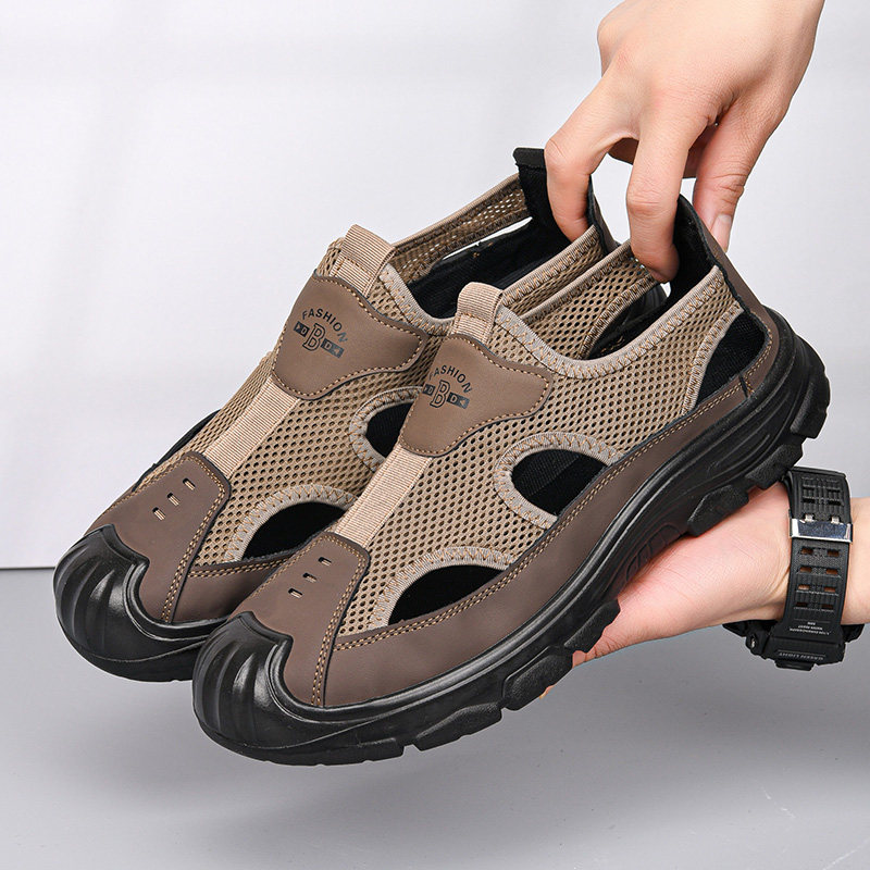 凉鞋男款2026新款夏季户外涉水溯溪鞋钓鱼登山开车百搭运动洞洞鞋
