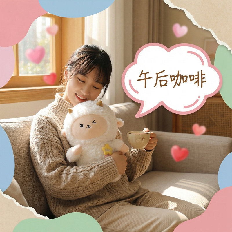 可爱棒棒羊毛绒玩具羊公仔吉祥物羊年布娃娃超萌小羊肖恩拍照道具