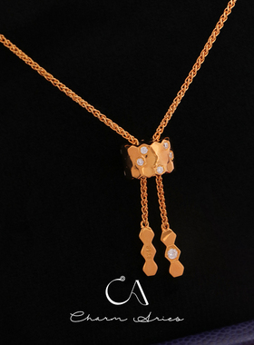 s925银尚家流苏万花筒蜂巢项链