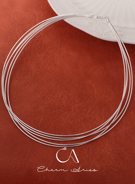 轻珠宝意大利工艺多层蛇骨项圈