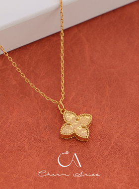 s925银龙鳞碎碎冰四叶草项链