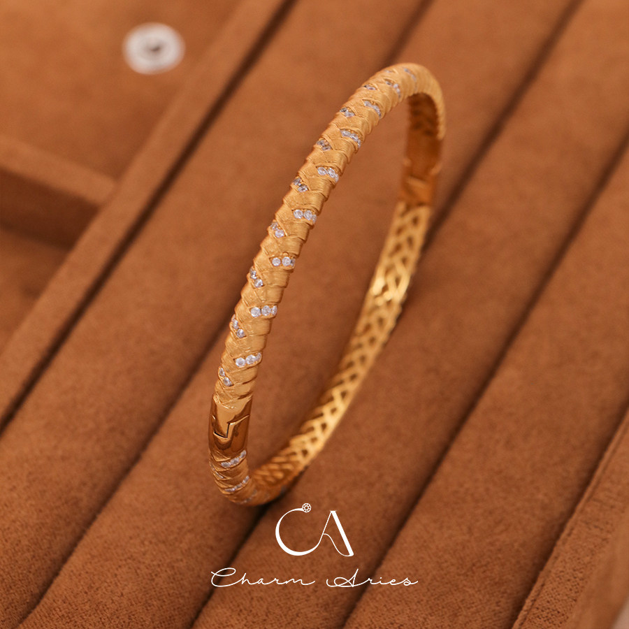 意大利拉丝工艺麦穗变质手镯小众设计复古轻奢S925纯银镀金开口镯