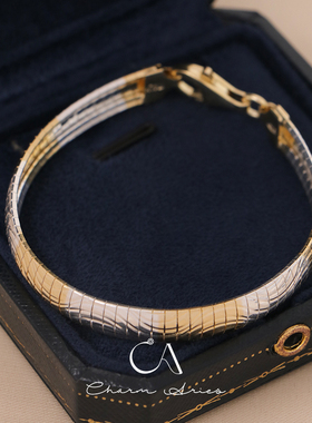 经典款意大利工艺水波纹双色手链