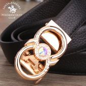 带 女裤 圣大保罗皮带女简约气质百搭自动扣纯牛皮腰带牛仔细款 时尚