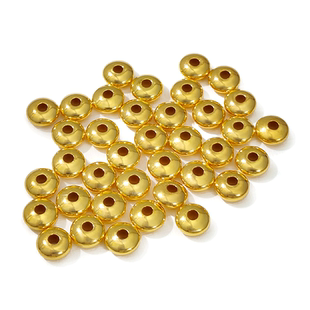 卡简925复古银镀24K金隔片水泡珠diy饰品手链项链编绳串珠配件