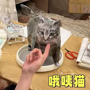 大号疑惑猫旋转猫oii猫huh猫Maxwell立体纸模型猫DIY折纸材料猫me