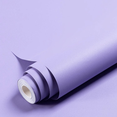 紫色自粘墙纸卧室宿舍大学生网红寝室背景墙贴纯色壁纸贴纸防水壁