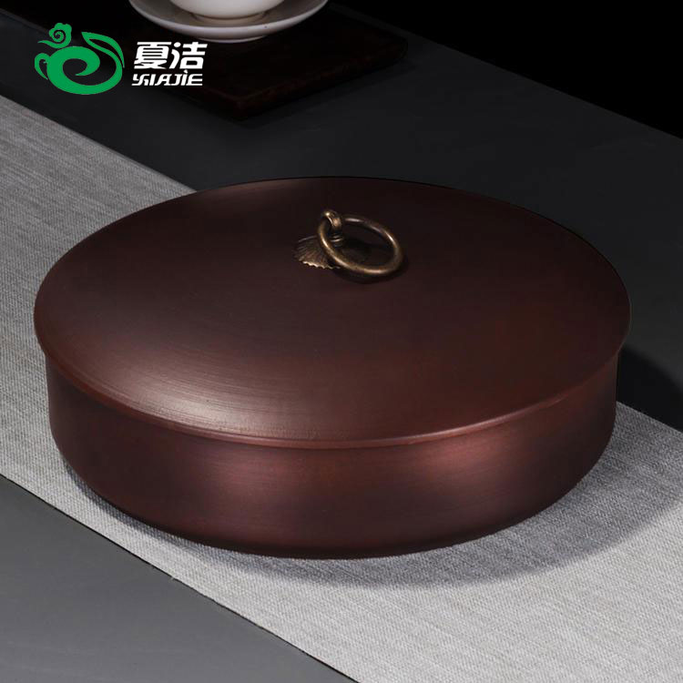 紫砂家用陶瓷大号普洱茶盒
