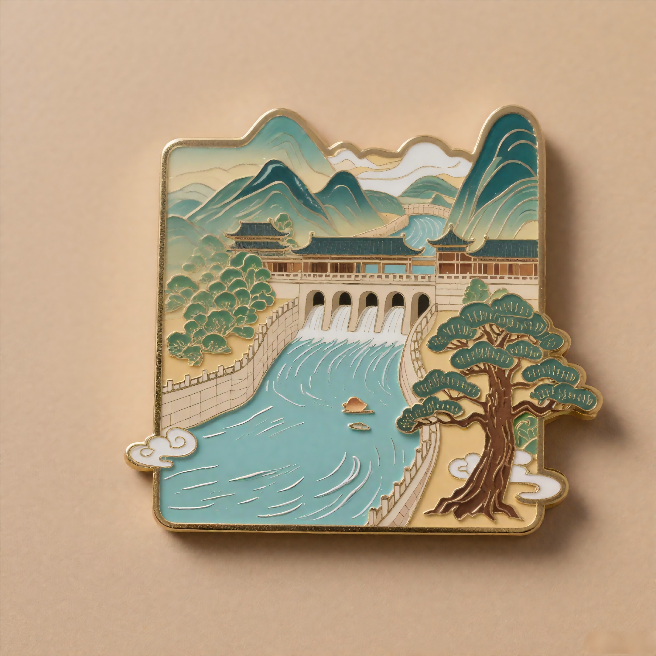 城市景区都江堰金属文创纪念品