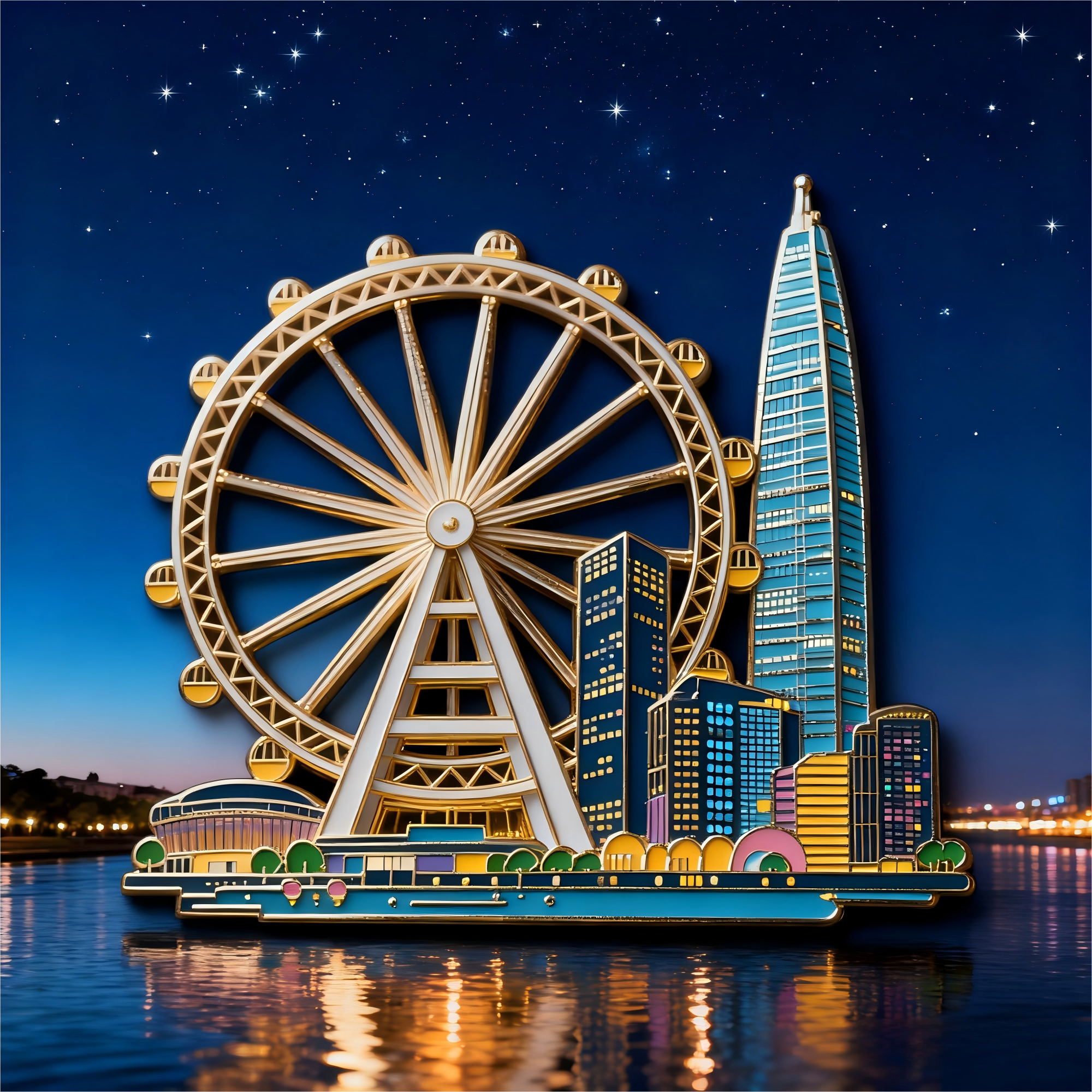 深圳地王大厦金属冰箱贴摩天轮大南山旅游景点文创收藏纪念伴手礼