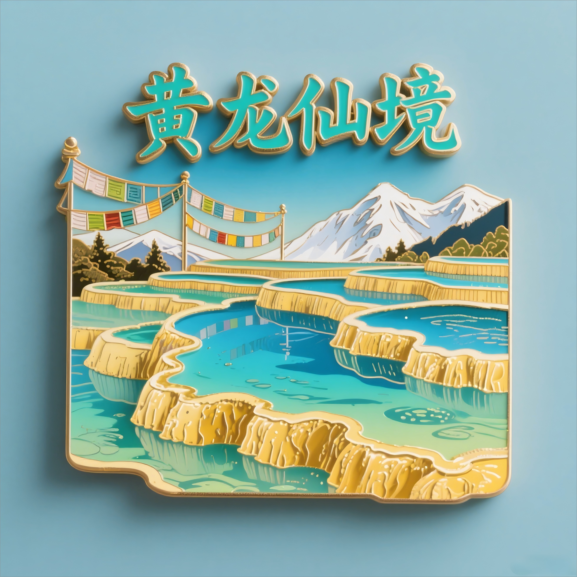 四川黄龙景区五彩池五花海冰箱贴
