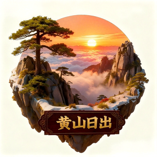 黄山创意文创金属冰箱磁贴旅游景点景区伴手礼国潮旅游纪念品