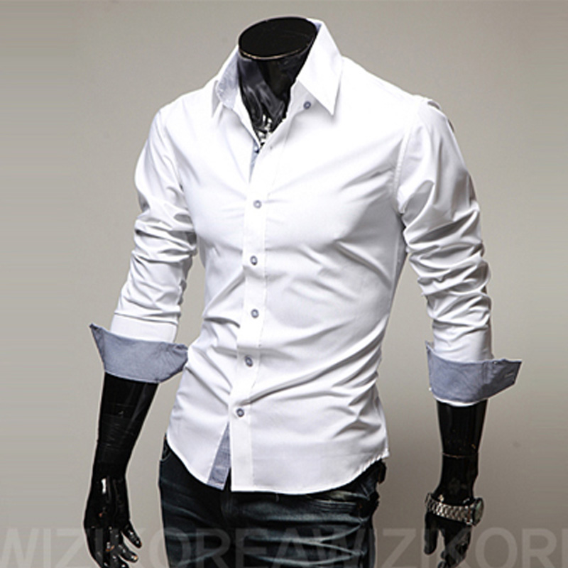 2018 summer white men's shirts long sleeve business shirt