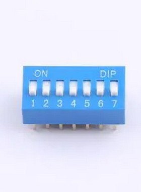 DS-07-B 拨码开关2.54mm间距,蓝色7PIN/位 直插 正拨平拨 高推 插