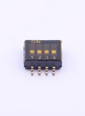 DSHP04TS-S 间距1.27mm 平拨,凹槽式 4位拨码开关 SMD,P=1.27mm