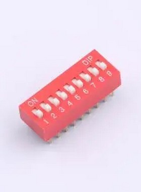 DS-09-R 拨码开关2.54mm间距,红色9PIN/位 立式直插平拨正拨高推