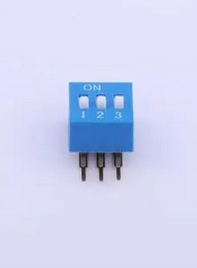 TM-03R 拨码开关蓝色03P-90度 间距2.54mm 立式侧插侧拨3位DIP 插