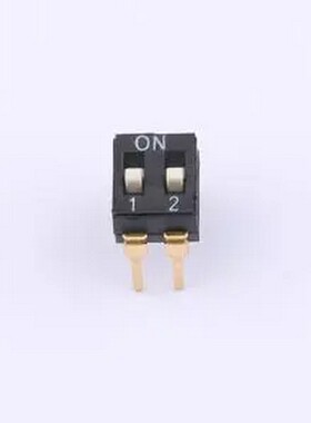 TAM102EZ 2.54间距 2P 拨码开关 轻触开关 插件,P=2.54mm 拨码开
