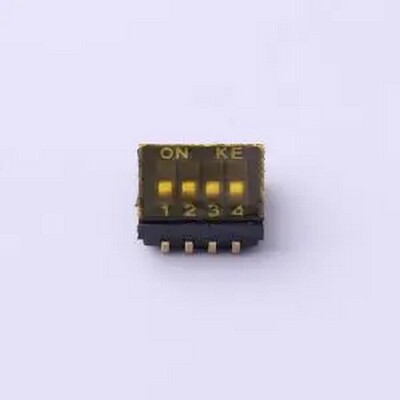 DSHP04TJGER 1.27mm 4位贴片拨码开关(J脚) SMD,P=1.27mm 拨码开