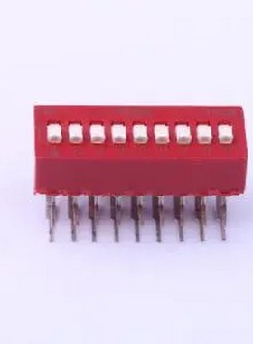 BD09AV 间距2.54mm 平拨,凸起式 9位拨码开关 插件,P=2.54mm 拨码