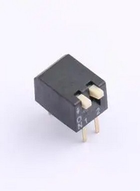 DSPV-02-LD-GET 2.54mm间距 2位 侧拨 DSPV黑色插件 拨码开关 插