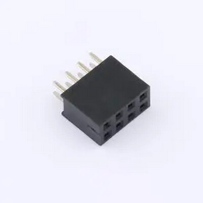 HB-FH6-25424PB2GOB 2x4P 间距:2.54mm 直插 插件,P=2.54mm 排母
