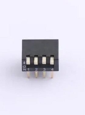 DSPV-04-LD-GET 2.54mm间距 4位 侧拨 DSPV黑色插件 拨码开关 插
