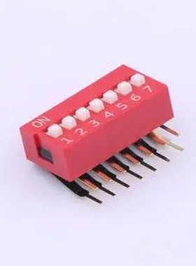 DA-07-R-T 红色90度弯脚 7位 KE拨码开关 - 拨码开关