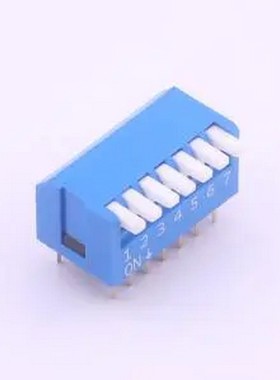 DPL-07BLP 间距2.54mm 琴键 7位拨码开关 插件,P=2.54mm 拨码开关