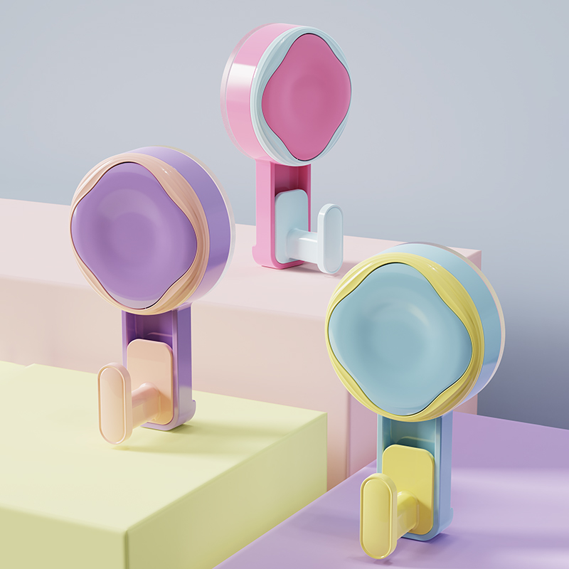 按压吸盘挂钩免打孔强力承重多巴胺门后浴室壁挂墙上真空无痕粘钩