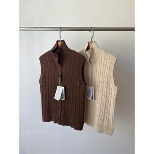 2026年春季新款复古风马甲女圆领针织背心外穿百搭上衣无袖外套